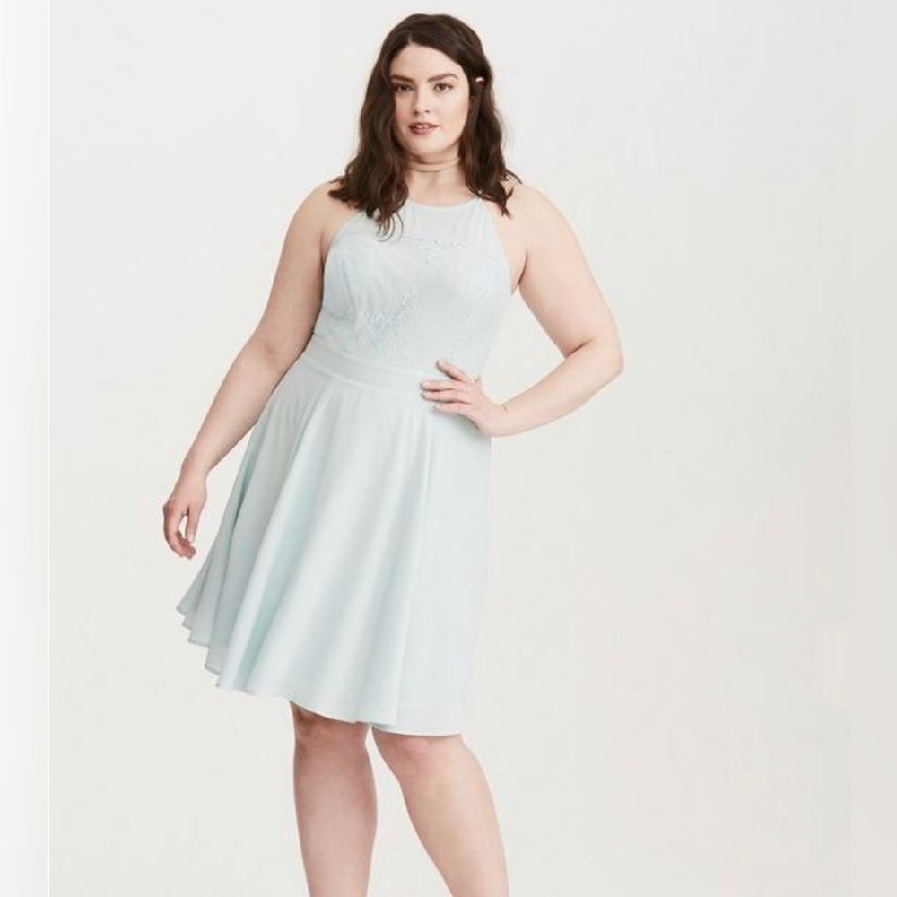 Torrid Lace Bodice & Chiffon Dress